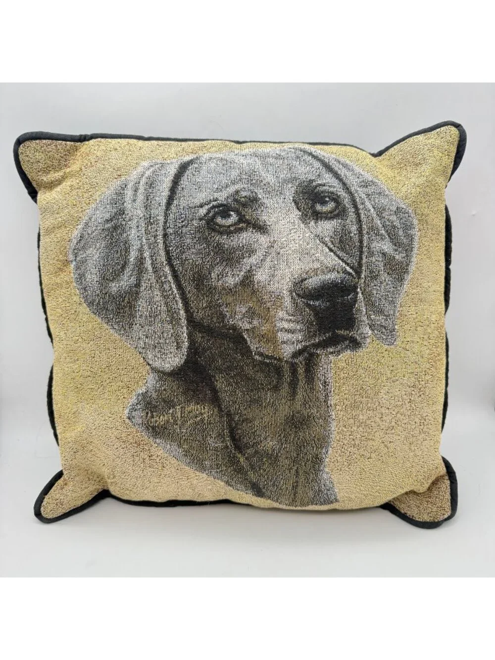 Weimaraner Dog Decorative Square Throw Pillow Tapestry Design 15 Inches